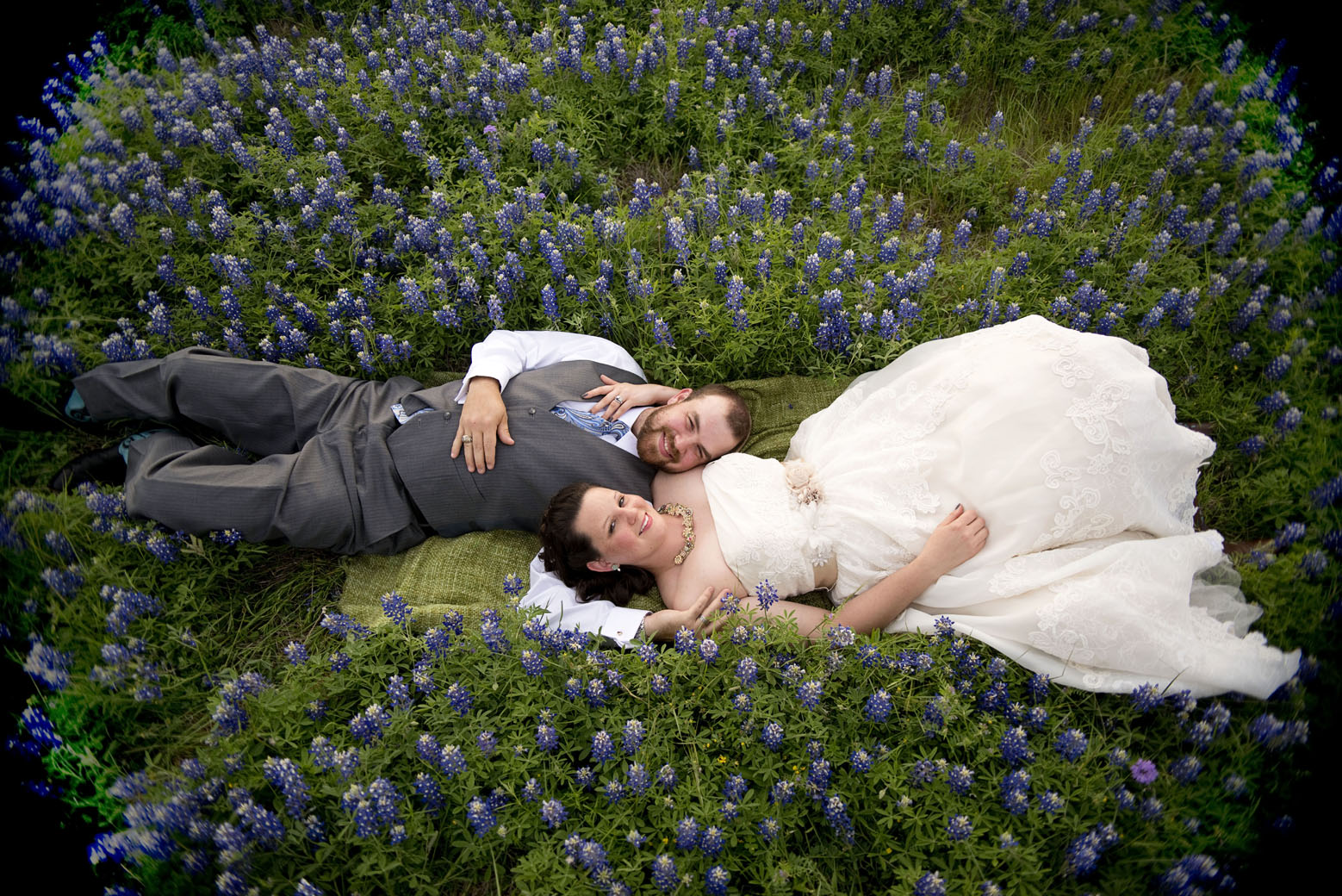 bluebonnets plus bride plus groom