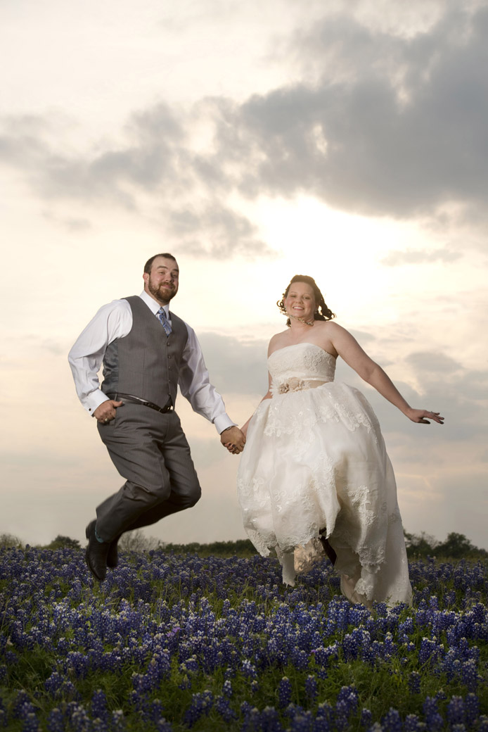 bluebonnets with bride and groom-1