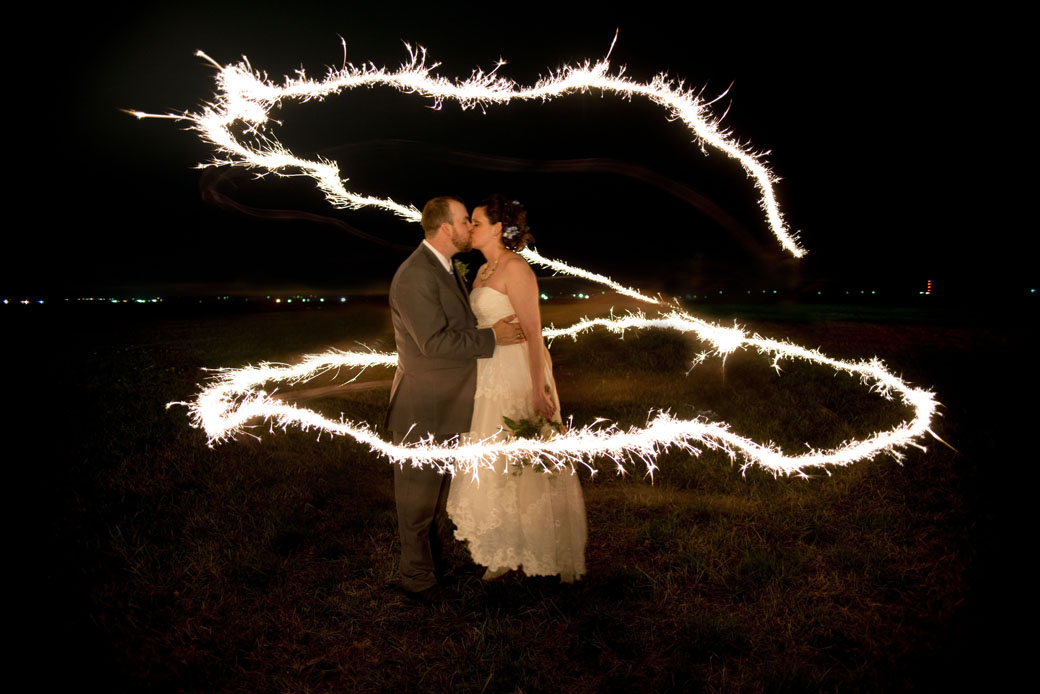 barn wedding sparkler